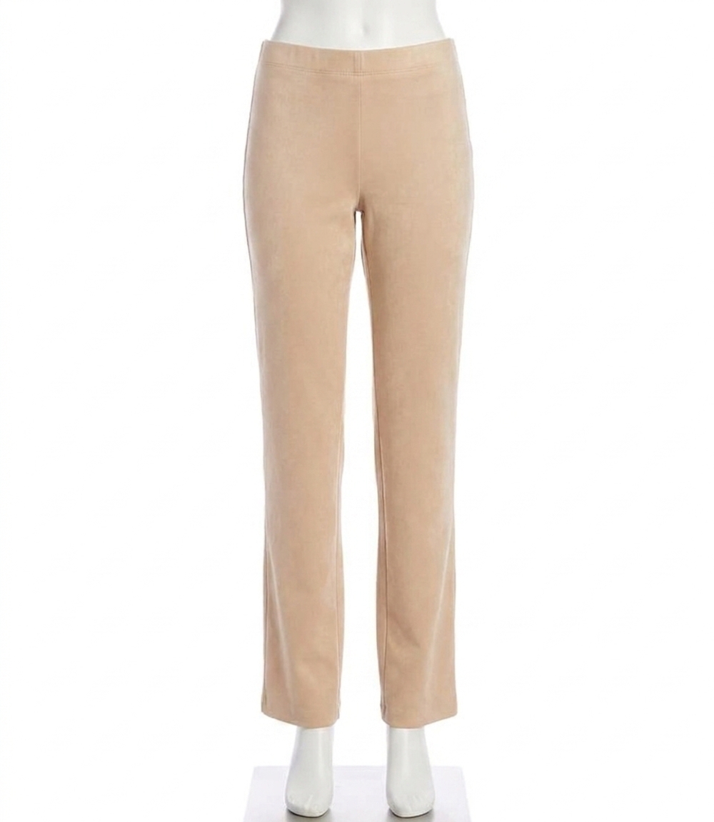 NEW KAREN KANE alina faux suede boot cut pants in almond